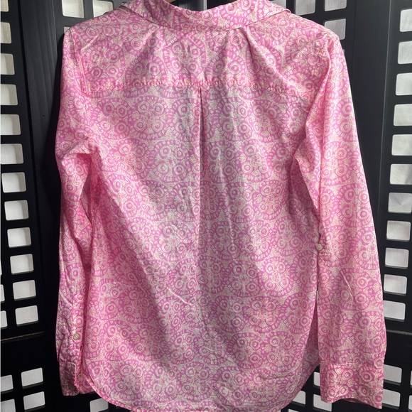💗 Talbots Pink Patterned Cotton Button Down Shirt Lightweight Small 💗 - Picture 8 of 16